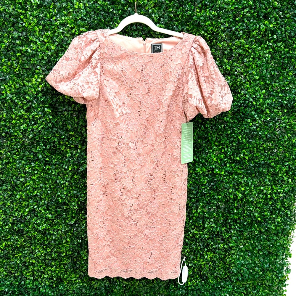 JH evening Dress color blush short Formal size 8
